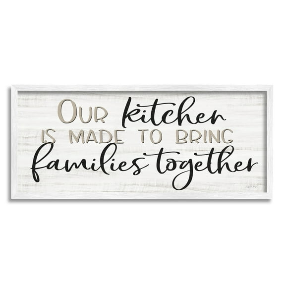 Stupell Industries Kitchen & Family Meaningful Quote Birch Texture Graphic Art White Framed Art Print Wall Art, Design by Susie Boyer