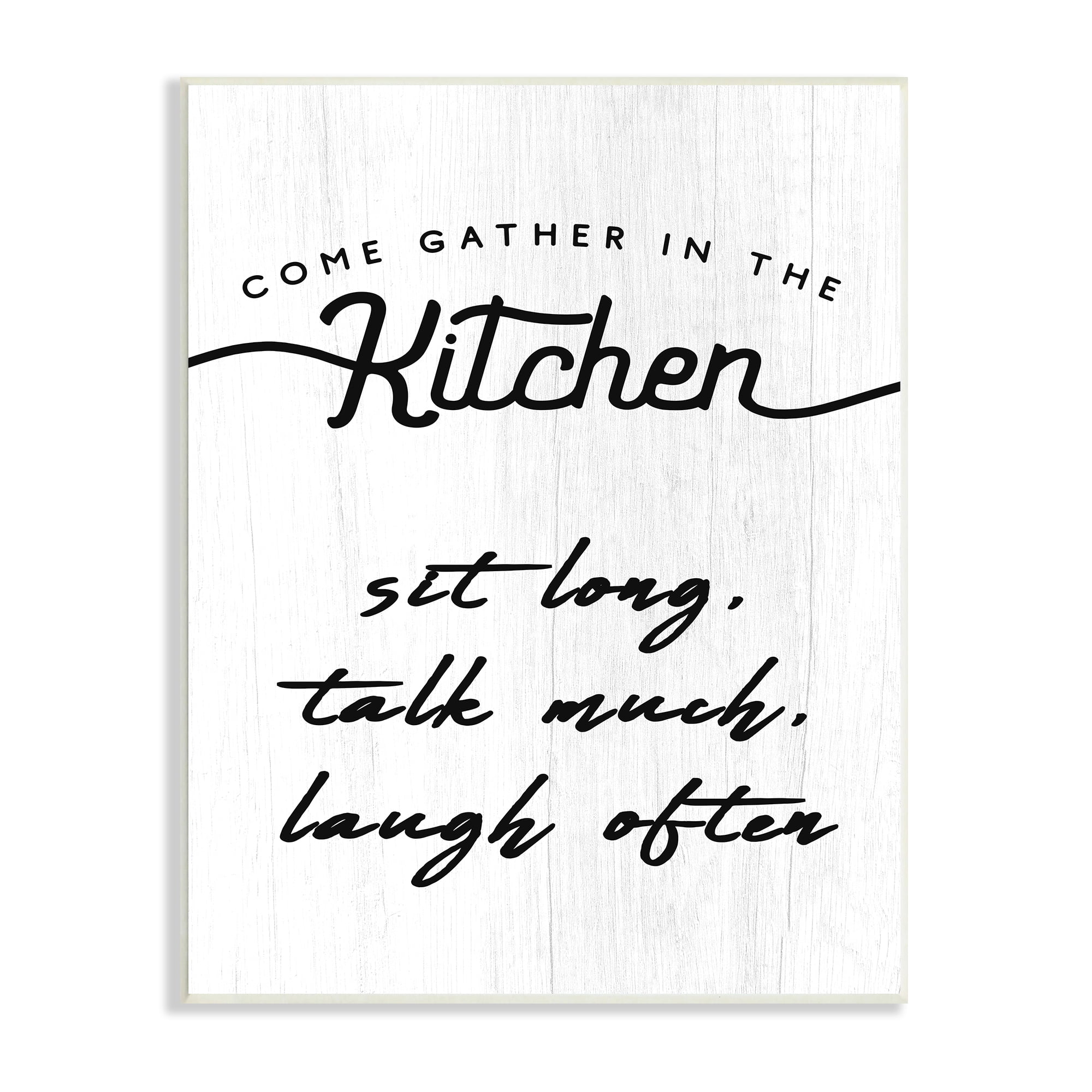 White and Black MDF Kitchen Gathering Sign Wall Plaque