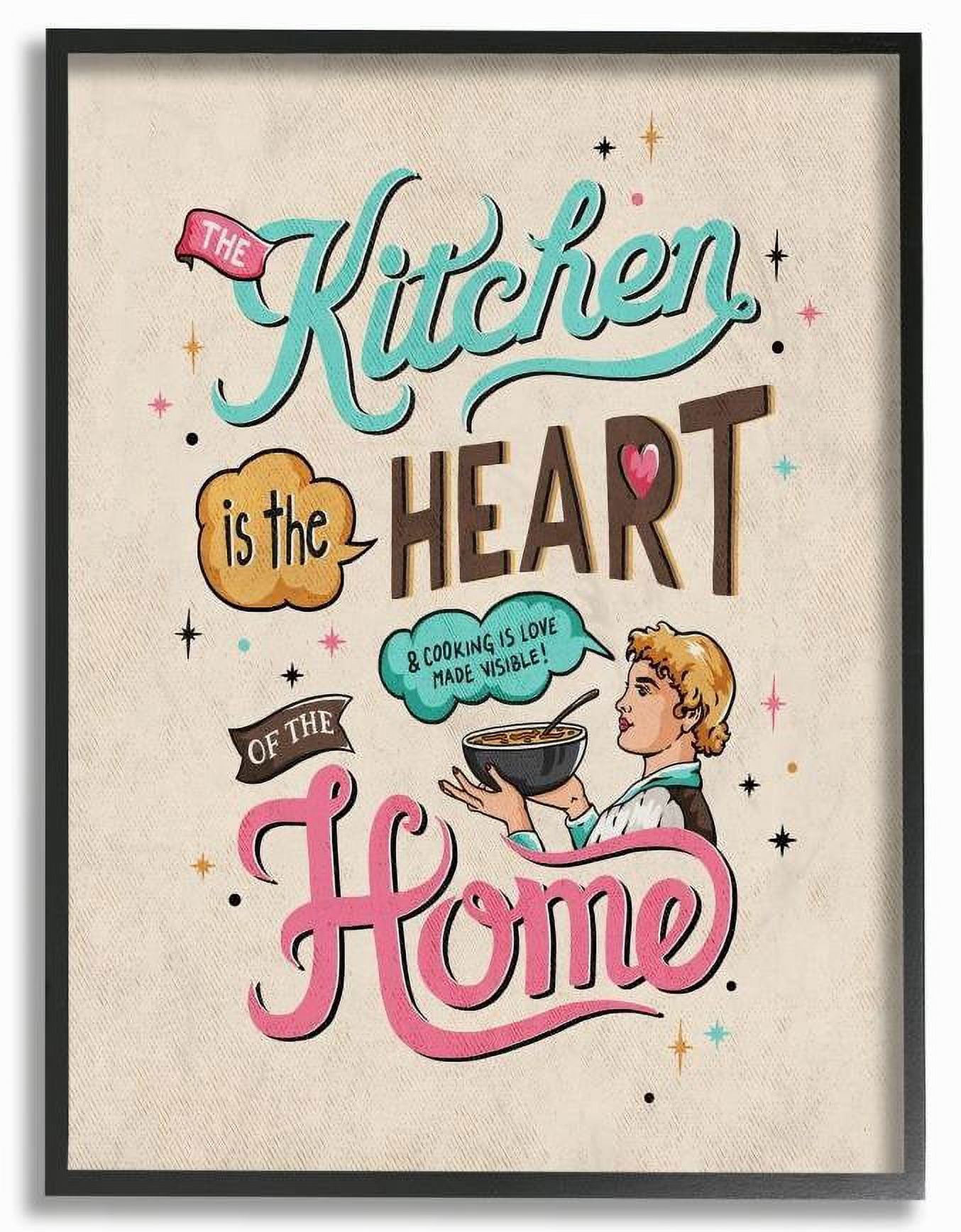 Stupell Industries Kitchen Heart And Home Vintage Comic Book Word Design Framed Wall Art by Ester Kay