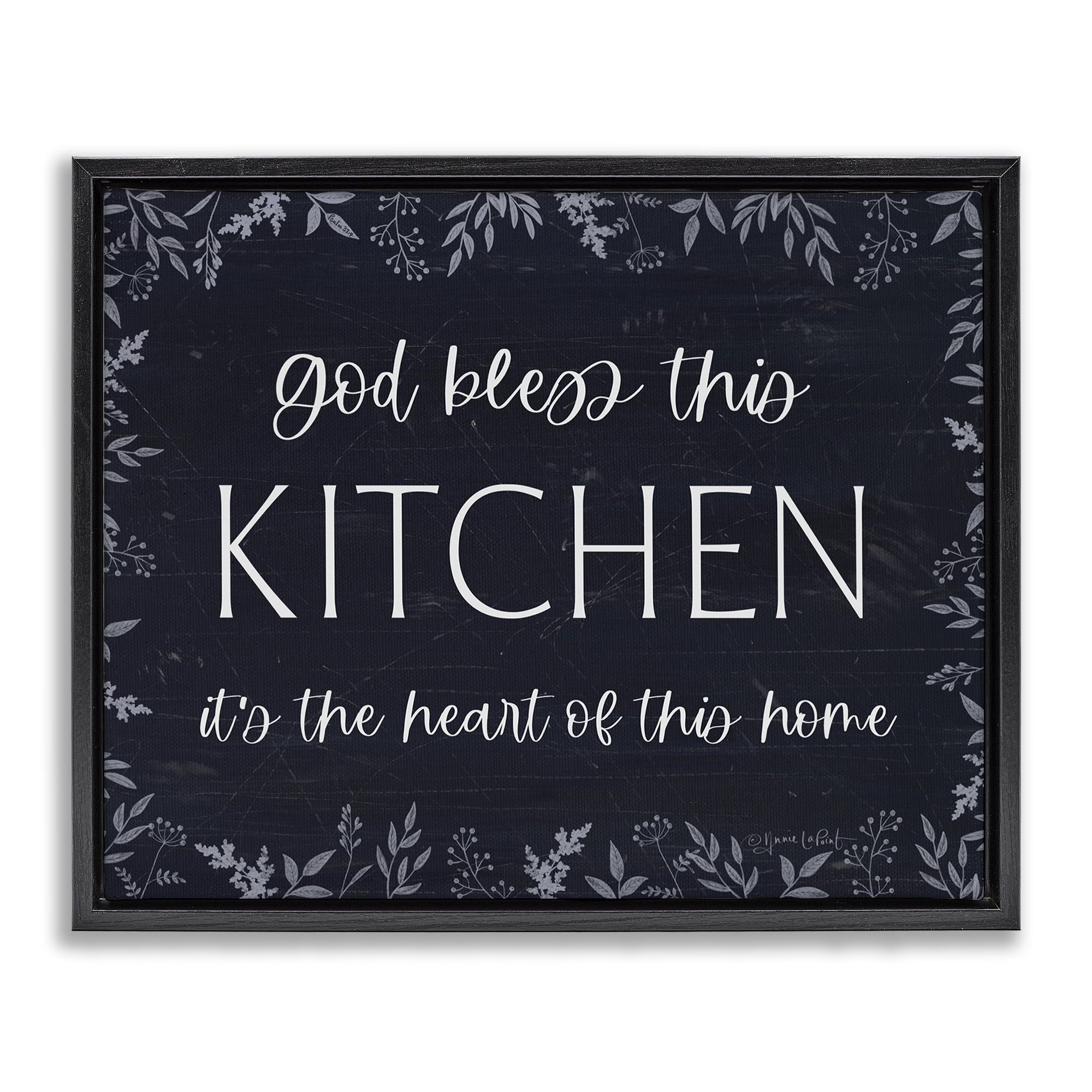 Stupell Industries Kitchen Heart Of This Home Black Framed Floater Canvas Wall Art, design by Annie LaPoint