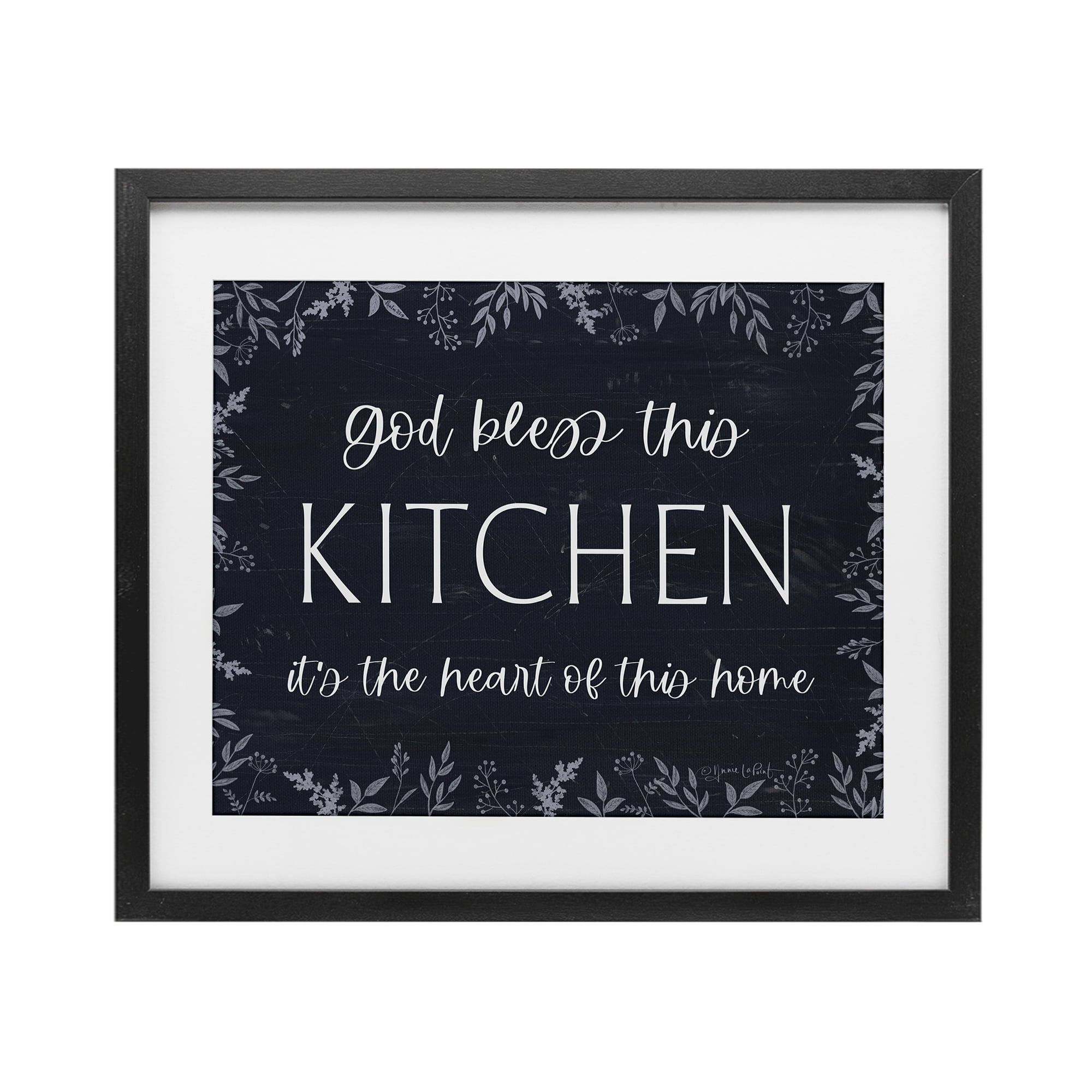 Stupell Industries Kitchen Heart Of This Home Black Framed Print Under Glass, design by Annie LaPoint