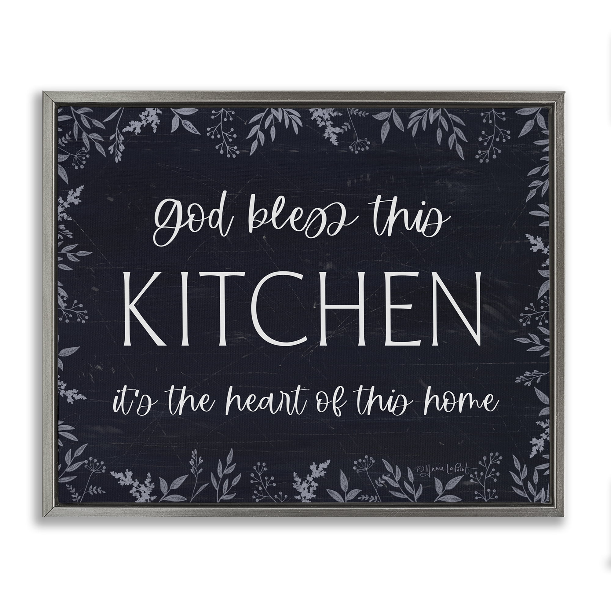 Stupell Industries Kitchen Heart Of This Home Gray Framed Floater Canvas Wall Art, design by Annie LaPoint