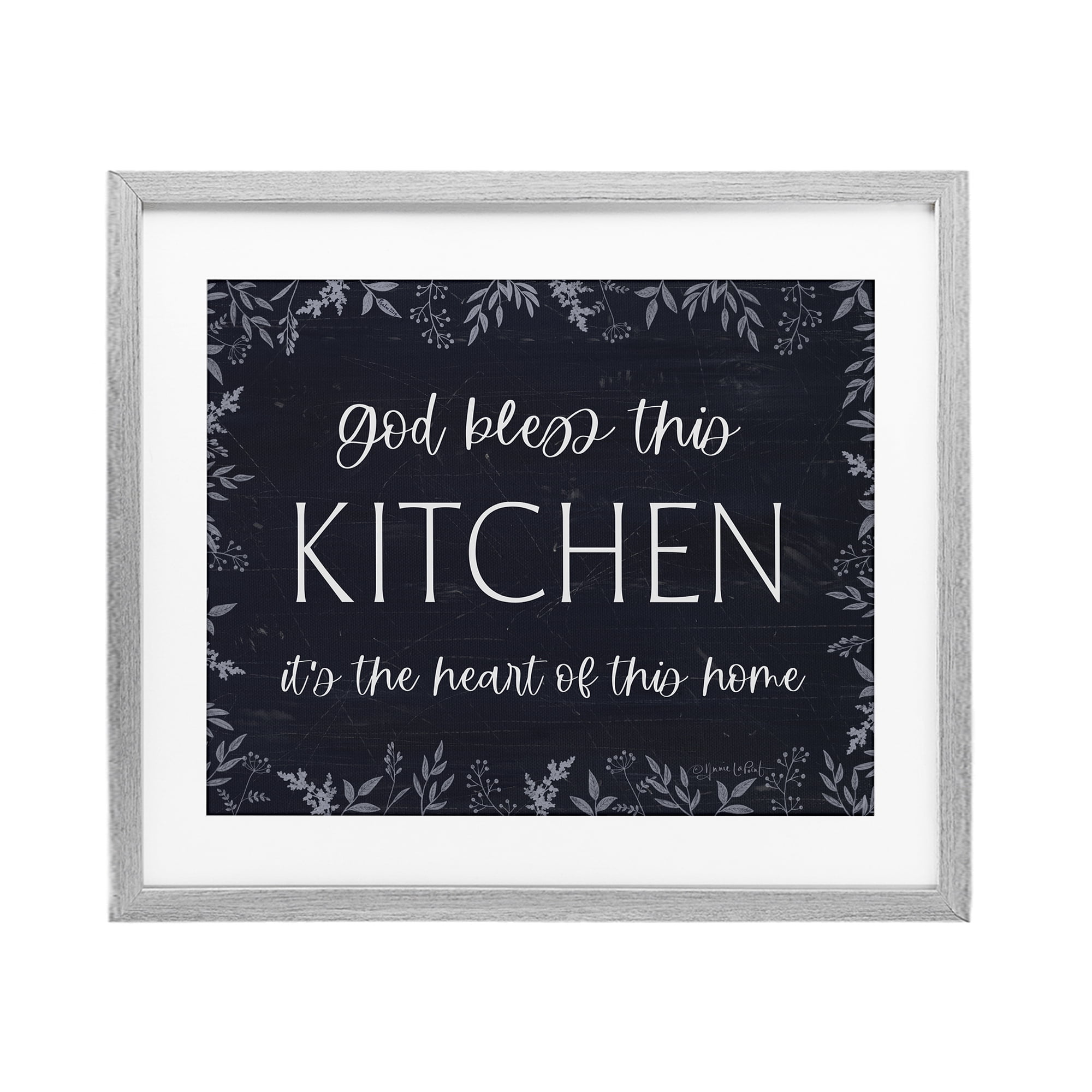 Stupell Industries Kitchen Heart Of This Home Gray Framed Print Under Glass, design by Annie LaPoint
