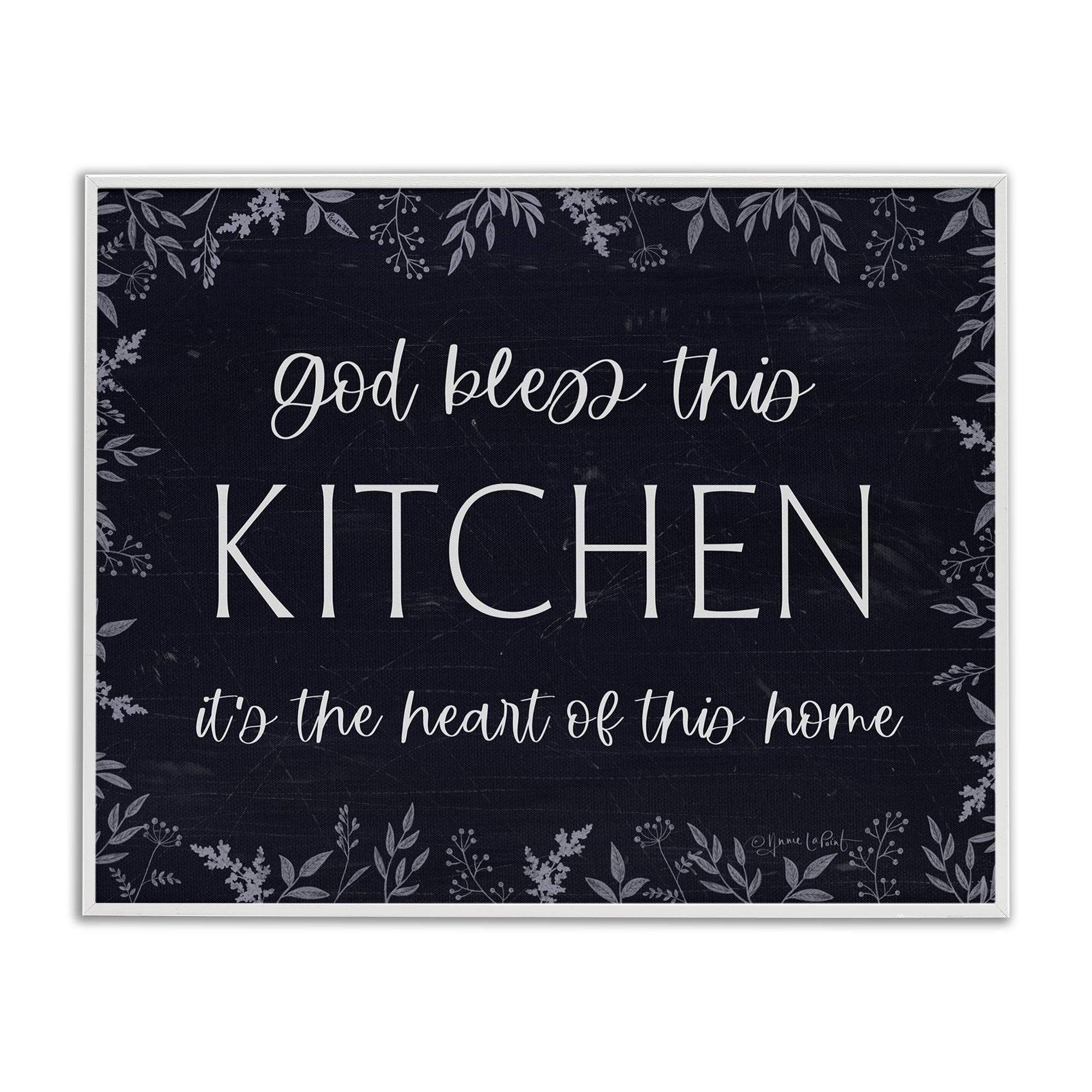Stupell Industries Kitchen Heart Of This Home White Framed Giclee Art, design by Annie LaPoint