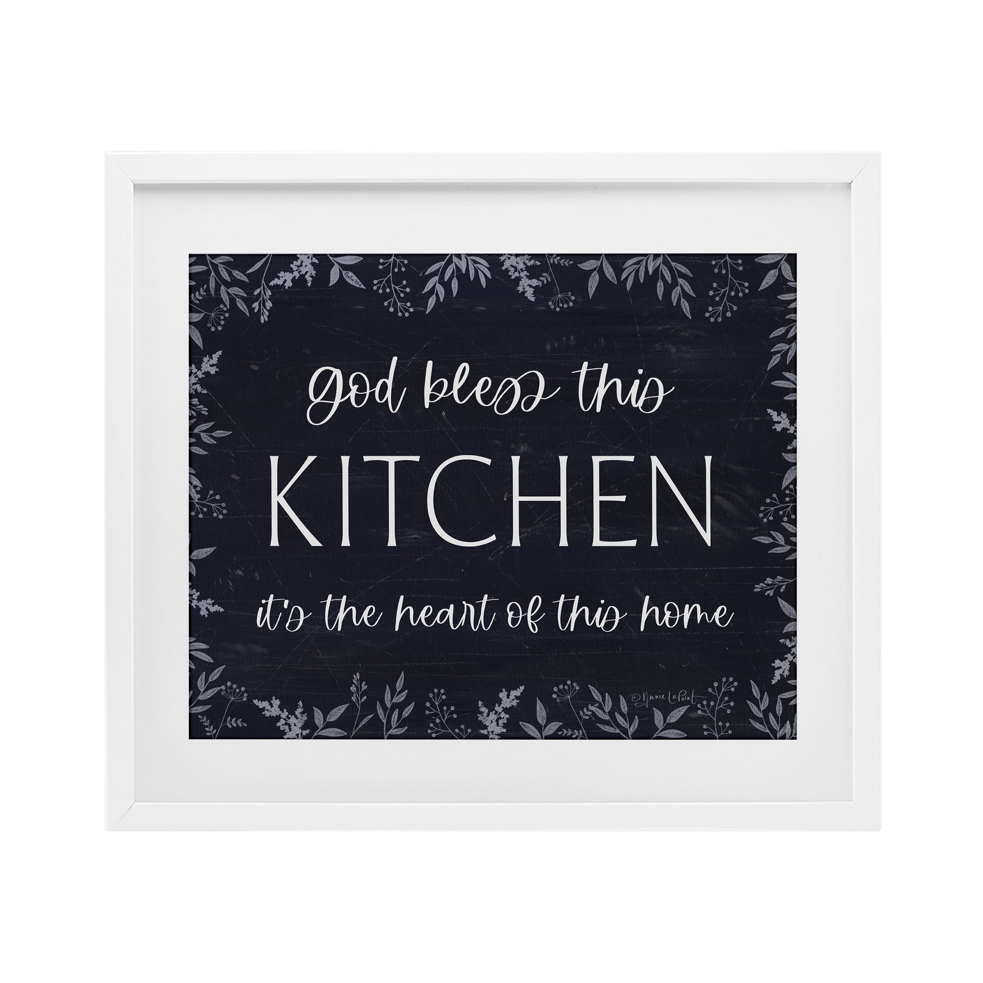 Stupell Industries Kitchen Heart Of This Home White Framed Print Under Glass, design by Annie LaPoint