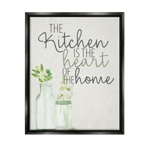 Stupell Industries Kitchen Heart Phrase Food & Beverage Painting Black Floater Framed Art Print Wall Art, 17 x 21