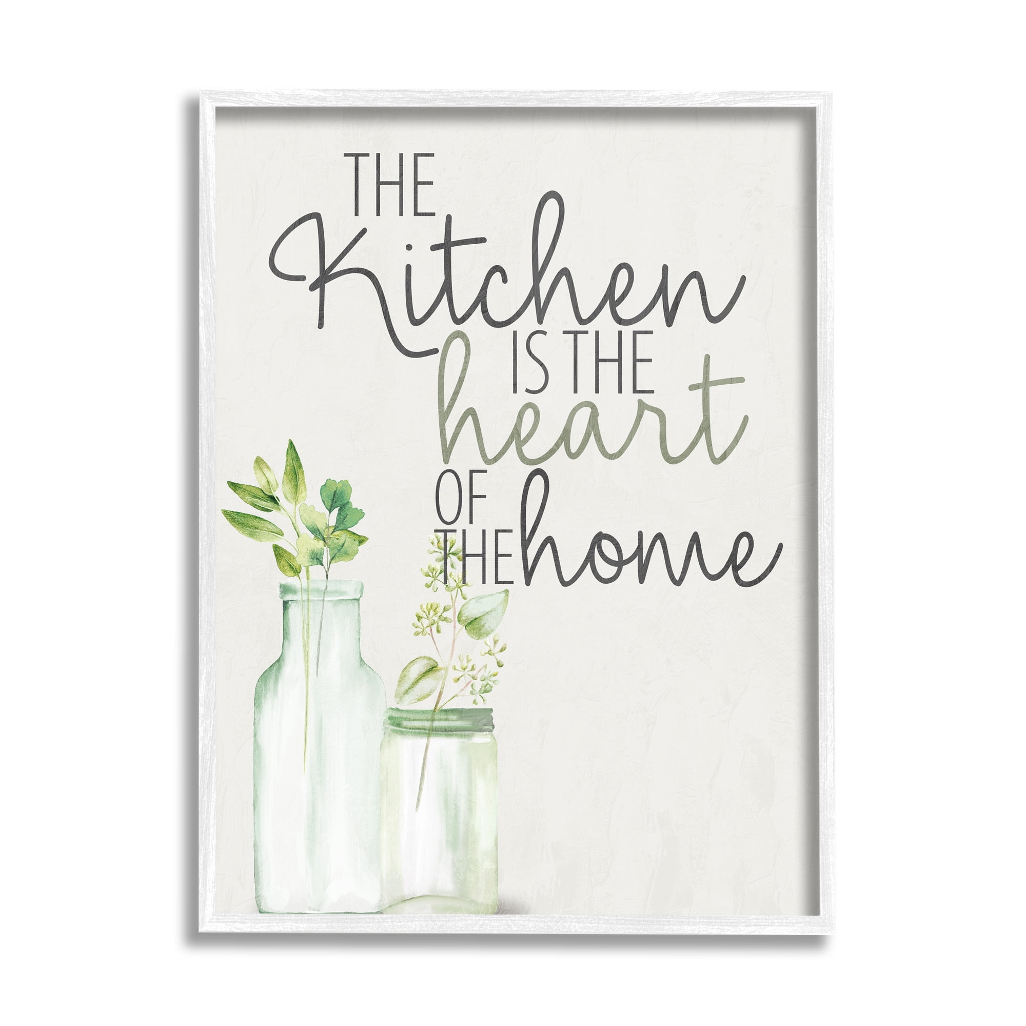 Stupell Industries Kitchen Heart Phrase Food & Beverage Painting White Framed Art Print Wall Art, 16 x 20