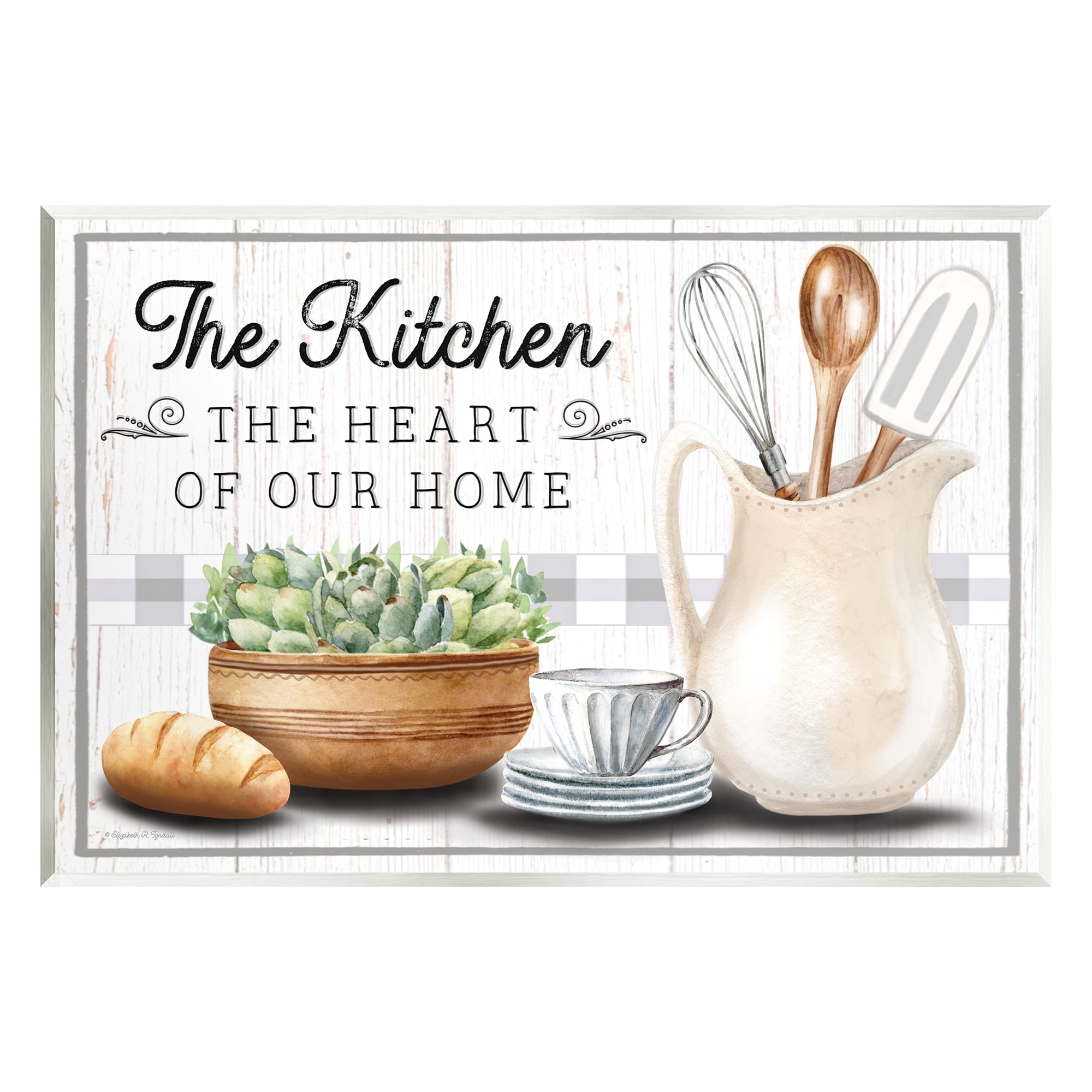 Stupell Industries Kitchen Heart of Home Food & Beverage Painting Unframed Art Print Wall Art, 15 x 10
