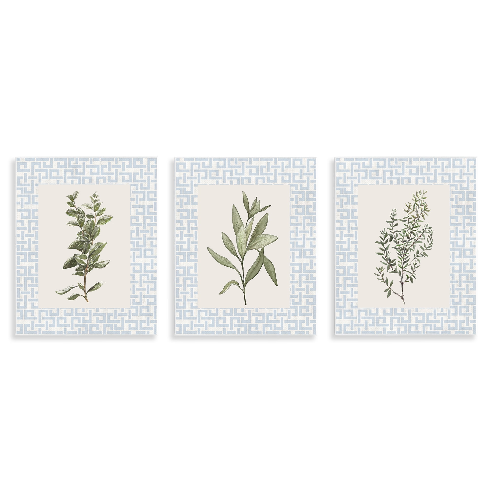 Stupell Industries Kitchen Herbs on Geometric 3 Piece Wall Plaque Art Set, design by Diannart