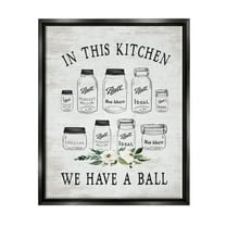 Stupell Industries Kitchen Jar Phrase Botanical & Floral Painting Black Floater Framed Art Print Wall Art, 17 x 21