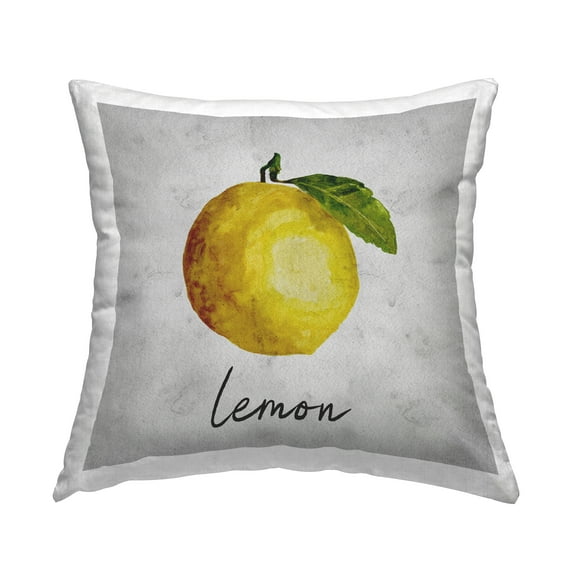 Stupell Industries Kitchen Lemon with Leaf Decorative Printed Throw Pillow Design by Regina Moore .