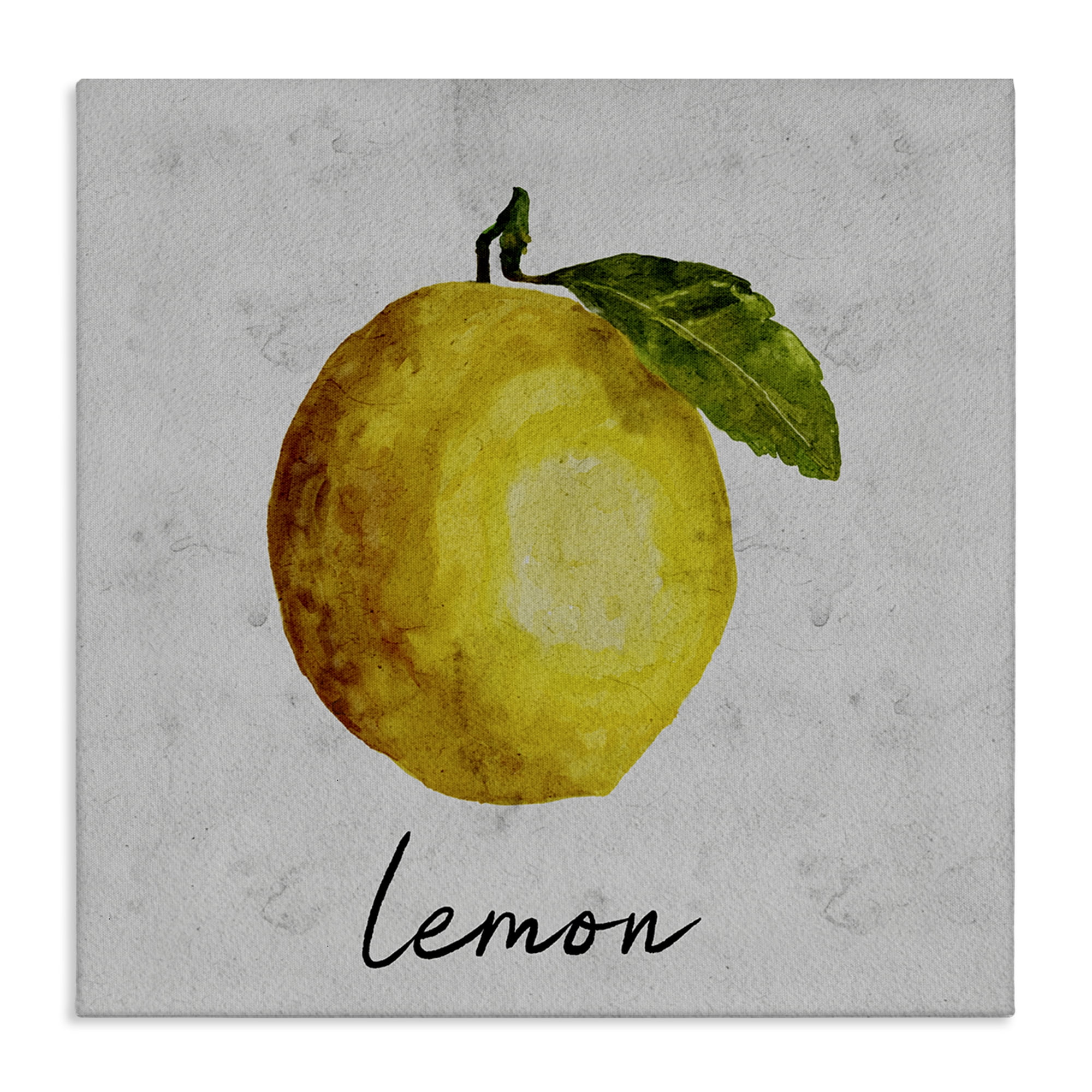 Stupell Industries Kitchen Lemon with Leaf Food & Beverage Painting Wrapped Canvas Art Print Wall Art, 30 x 30