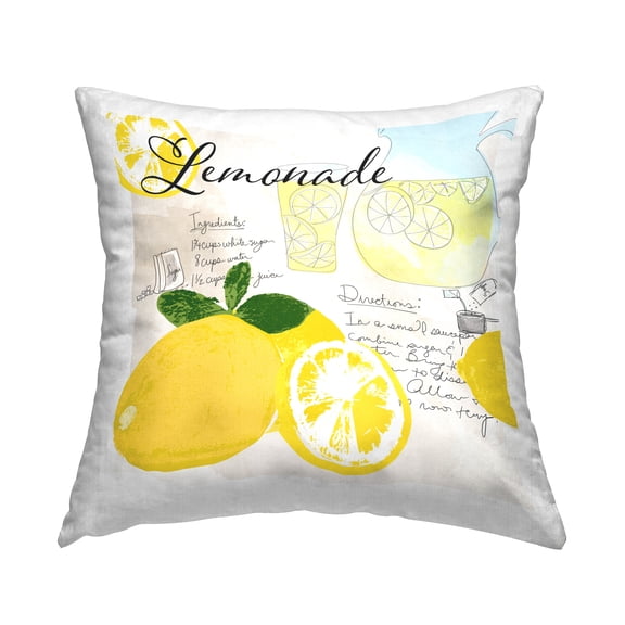 Stupell Industries Kitchen Lemonade Recipe Decorative Printed Throw Pillow Design by Daniela Santiago