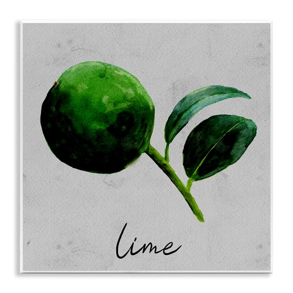 Stupell Industries Kitchen Lime with Leaf Food & Beverage Painting Unframed Art Print Wall Art, 12 x 12