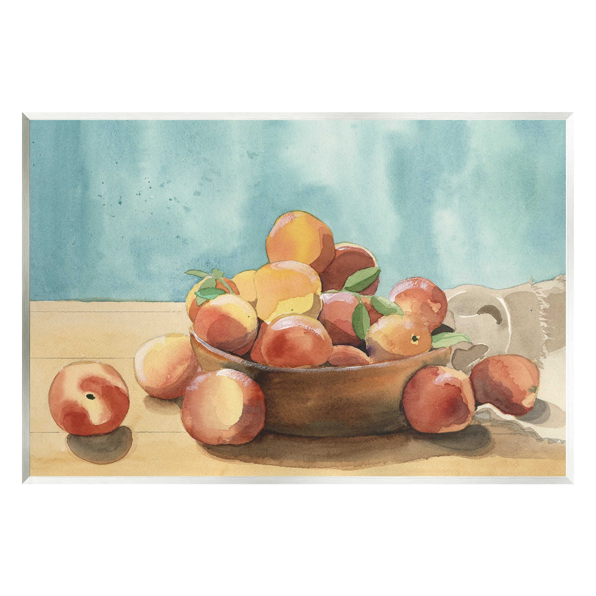 Stupell Industries Kitchen Peaches Still Life Food & Beverage Painting Unframed Art Print Wall Art, 15 x 10