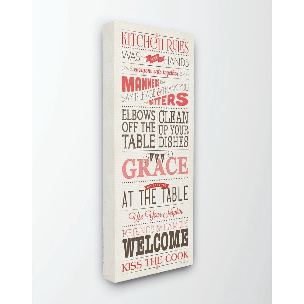 Stupell Industries Kitchen Rules Inspirational Word Dining Room Design Canvas Wall Art by Stephanie Workman Marrott