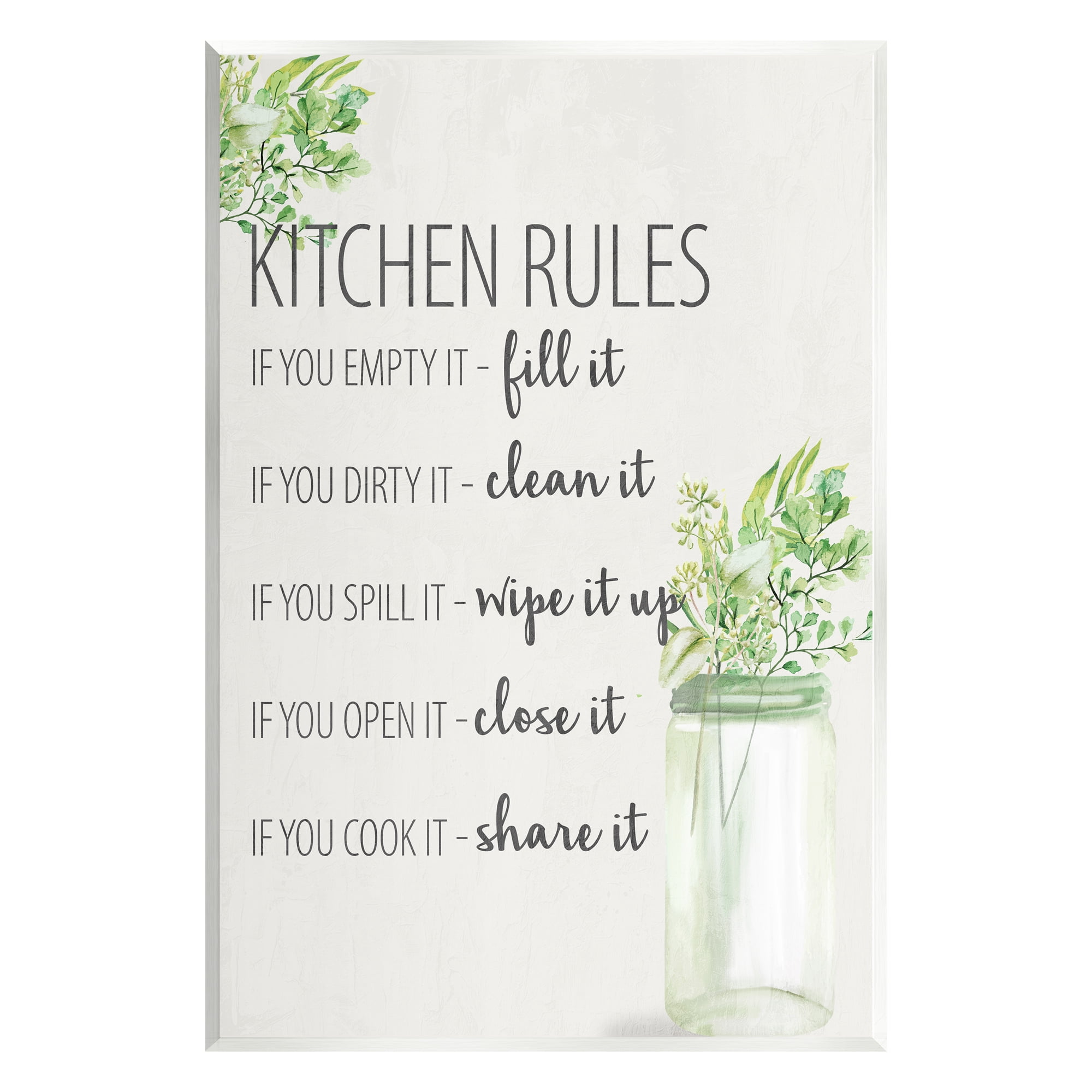 Stupell Industries Kitchen Rules Share It Food & Beverage Painting Unframed Art Print Wall Art, 13 x 19