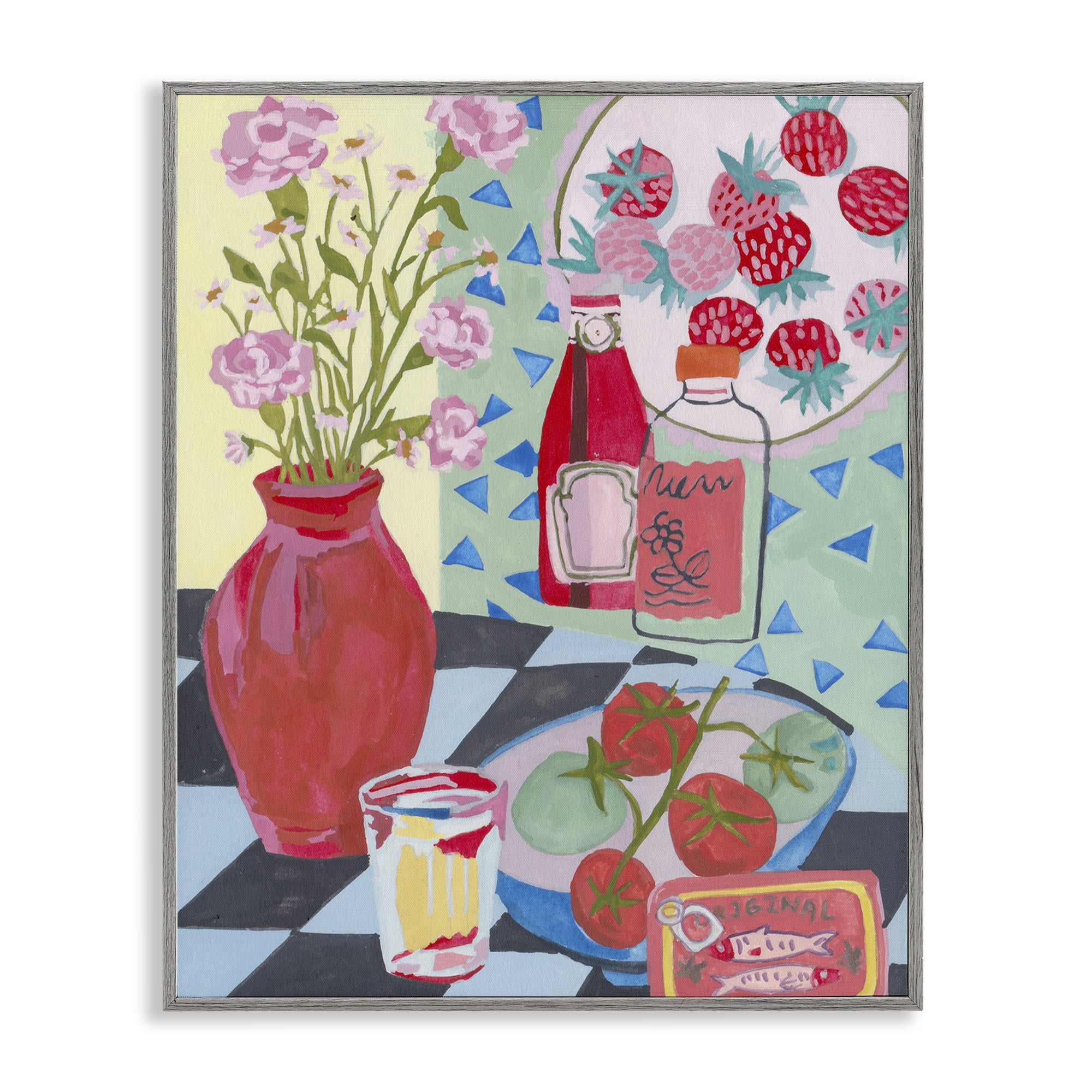 Stupell Industries Kitchen Sauces Still Life Gray Framed Giclee Art, design by Melissa Wang