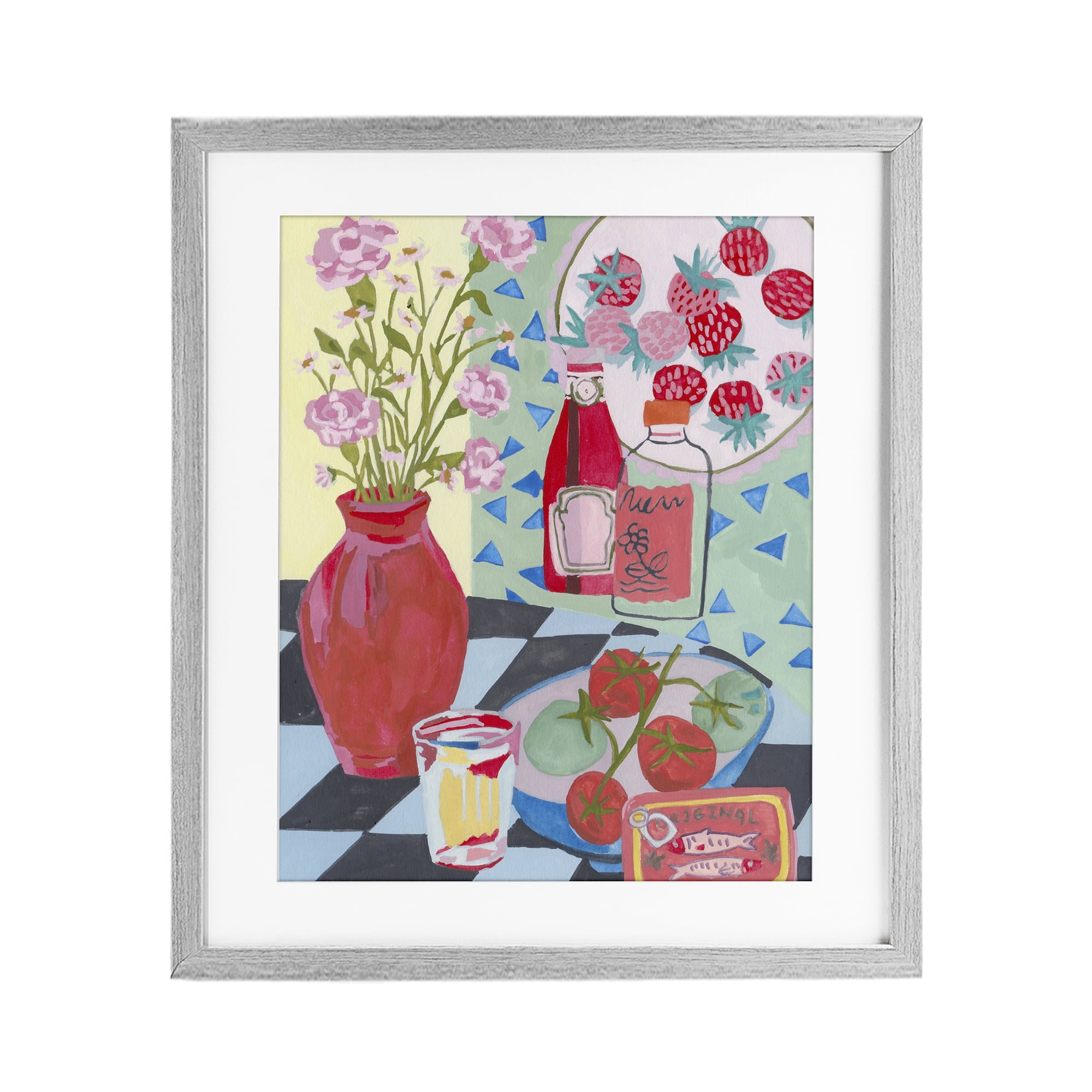 Stupell Industries Kitchen Sauces Still Life Gray Framed Print Under Glass, design by Melissa Wang
