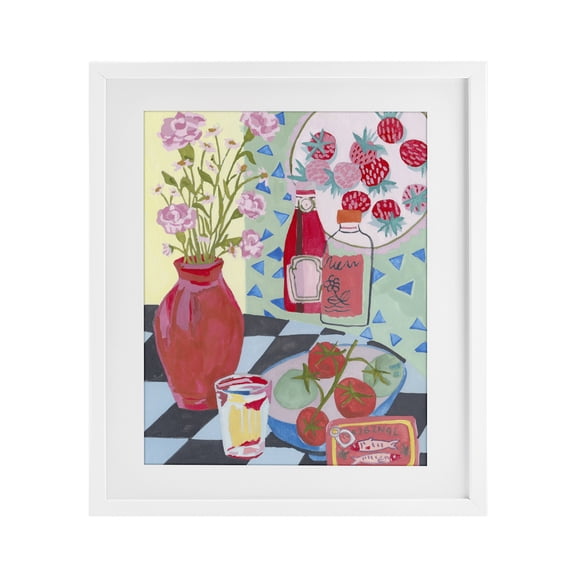 Stupell Industries Kitchen Sauces Still Life White Framed Print Under Glass, design by Melissa Wang