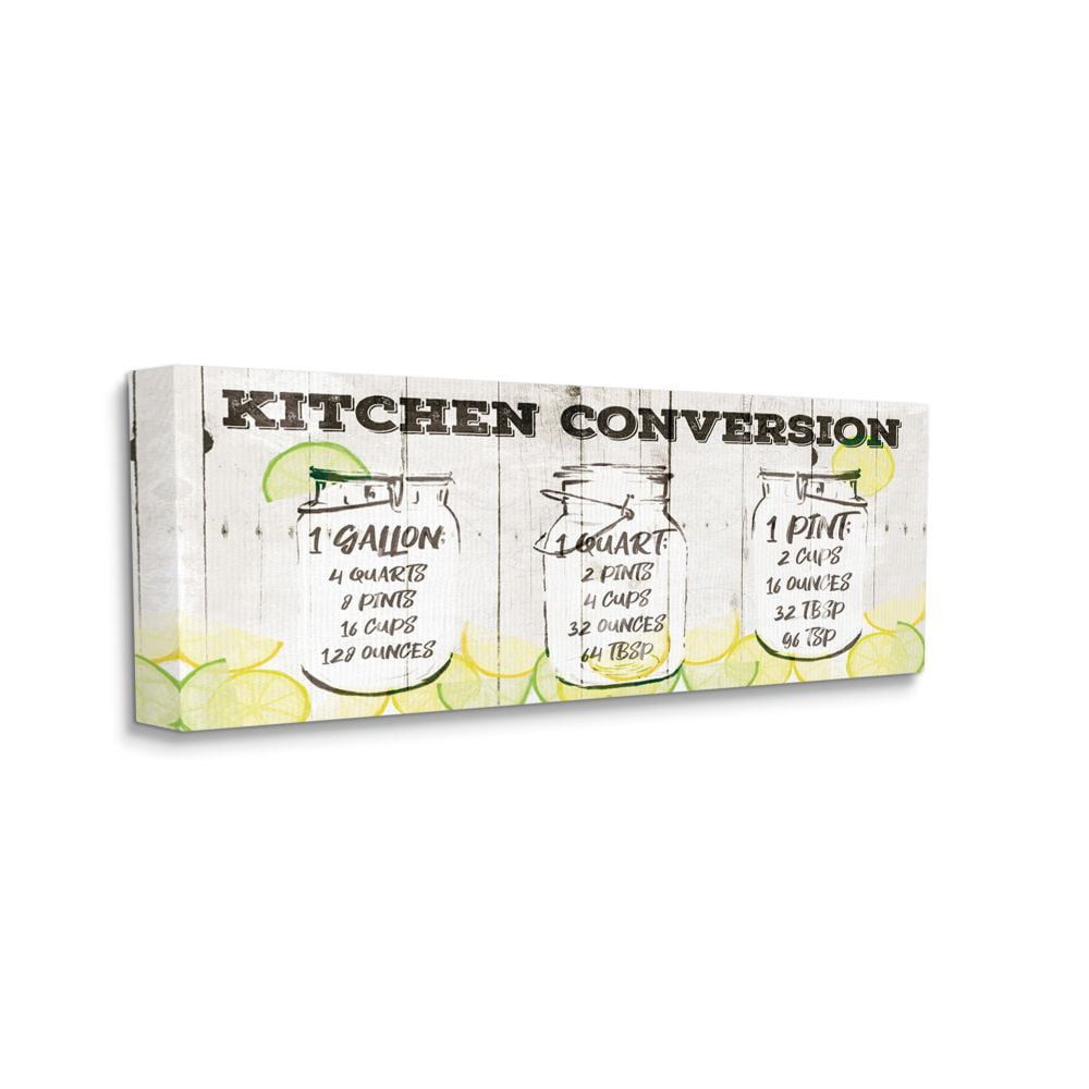 Stupell Industries Kitchen Summer Citrus Jar Liquids Conversion Chart Canvas Wall Art Design by Jace Grey