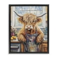 thumbnail image 1 of Stupell Industries Kitchen Time Chef Cow Black Framed Floater Canvas Wall Art design by Nina Blue, 31 x 25, 1 of 9