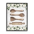 thumbnail image 1 of Stupell Industries Kitchen Utensils & Roses Botanical & Floral Painting Black Framed Art Print Wall Art, 24 x 30, 1 of 9