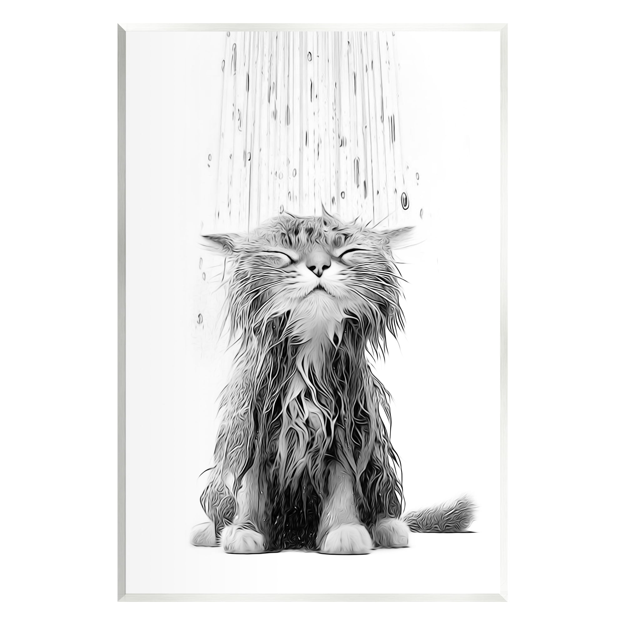 Stupell Industries Kitten Bathroom Splash Animals & Insects Painting Unframed Art Print Wall Art, 13 x 19