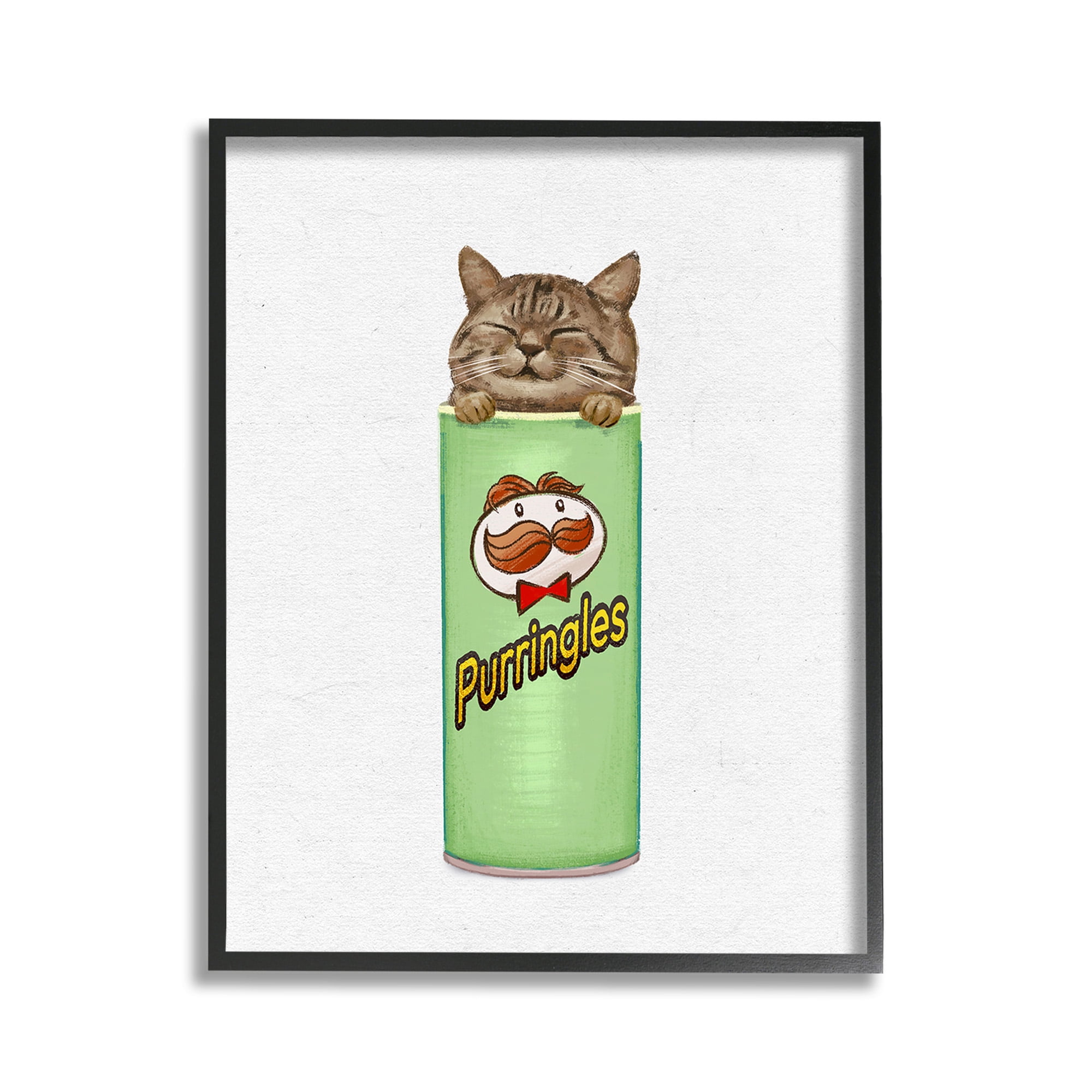 Stupell Industries Kitten in Chips Tin Animals & Insects Painting Black Framed Art Print Wall Art, 11 x 14