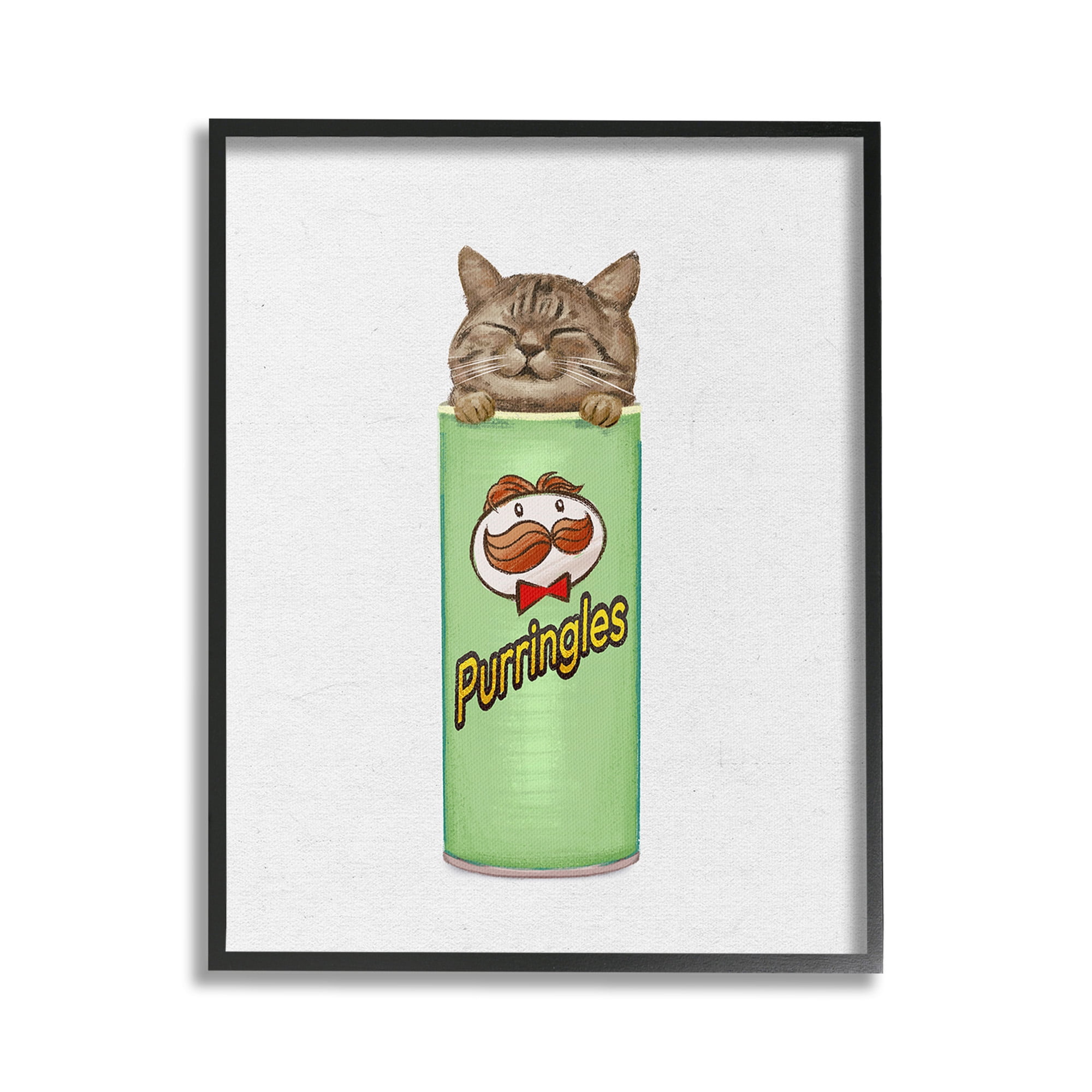 Stupell Industries Kitten in Chips Tin Animals & Insects Painting Black Framed Art Print Wall Art, 24 x 30