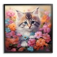 thumbnail image 1 of Stupell Industries Kitten in Flower Meadow Animals & Insects Painting Black Framed Art Print Wall Art, 12 x 12, 1 of 9