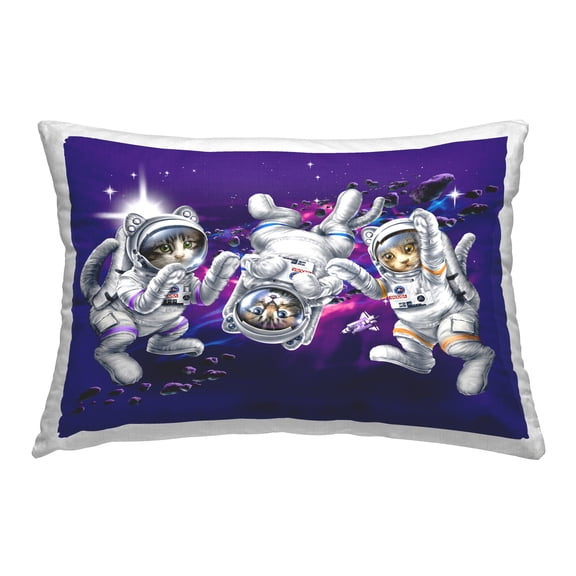 Stupell Industries Kittens in Outer Space Decorative Printed Throw Pillow Design by Jim Baldwin