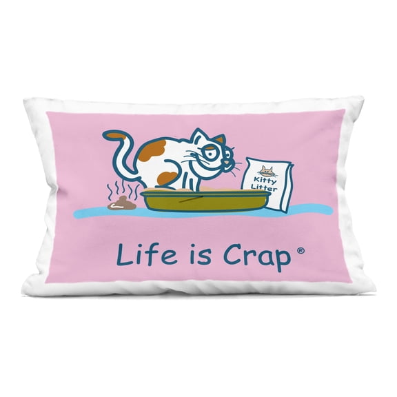 Stupell Industries Kitty Litter Funny 14" x 20" Novelty & Humor Print Polyester Throw Pillow, Zip Closure 1 Count