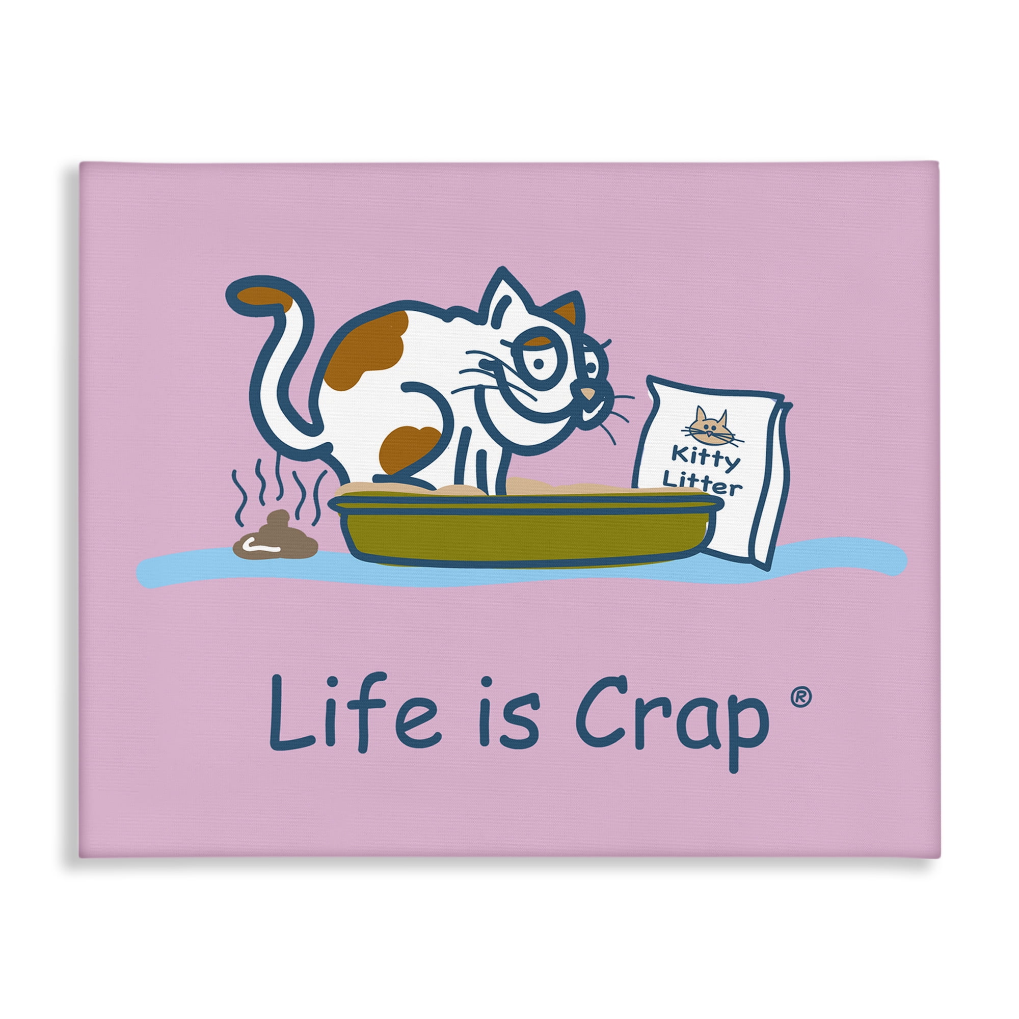 Stupell Industries Kitty Litter Funny Novelty & Humor Painting Wrapped Canvas Art Print Wall Art, 48 x 36