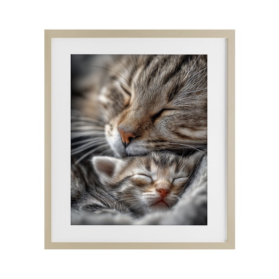 Stupell Industries Eclectic Kitty Love Cuddles Birch Framed Print Under Glass, 13 x 16, by Scott Stulberg