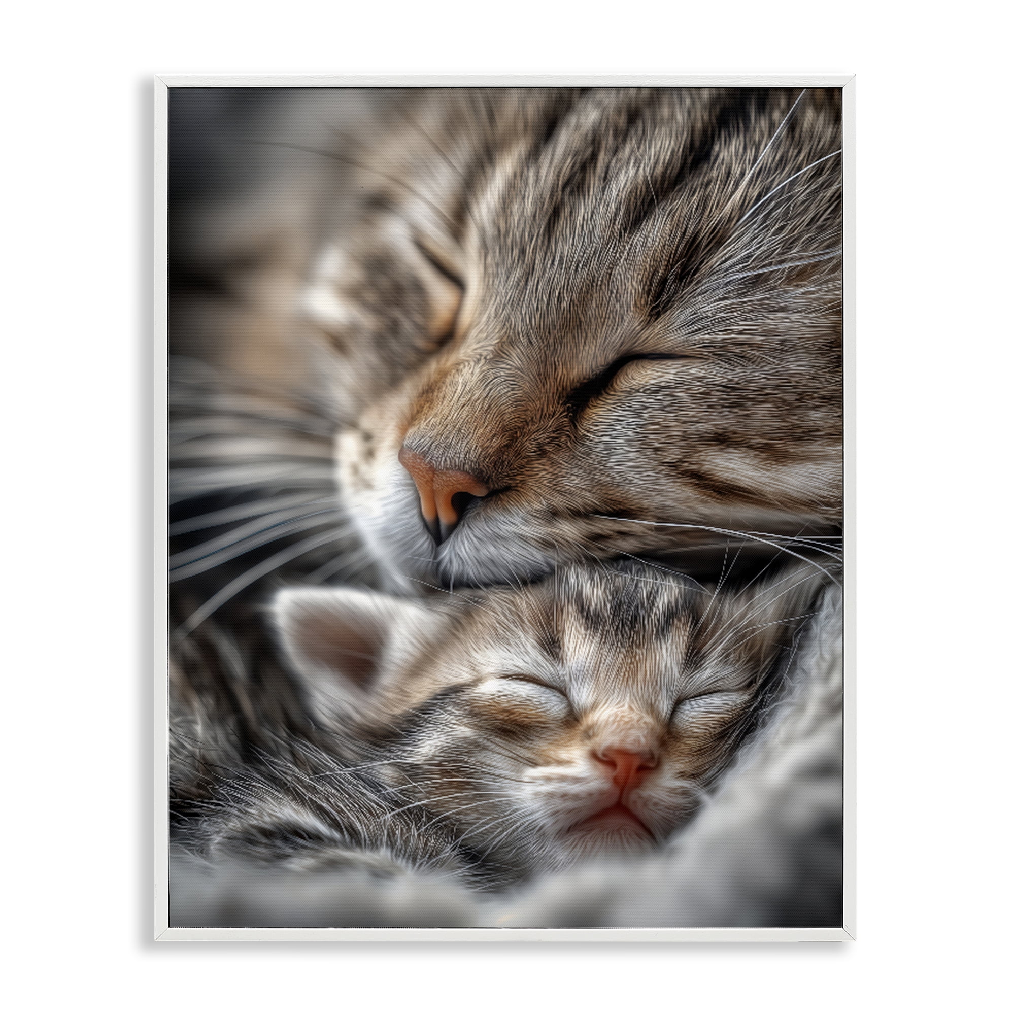 Stupell Industries Kitty Love Cuddles White Framed Giclee Art, design by Scott Stulberg