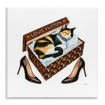 Stupell Industries Kitty Sleeping in Shoebox Animals Painting Unframed Art Print Wall Art, 12 x 12