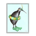 thumbnail image 1 of Stupell Industries Kiwi Bird Swimming Tube Flippers Summertime Illustration Graphic Art Gray Framed Art Print Wall Art, Design by Amelie Legault, 1 of 5