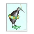 thumbnail image 1 of Stupell Industries Kiwi Bird Swimming Tube Flippers Summertime Illustration Graphic Art White Framed Art Print Wall Art, Design by Amelie Legault, 1 of 5