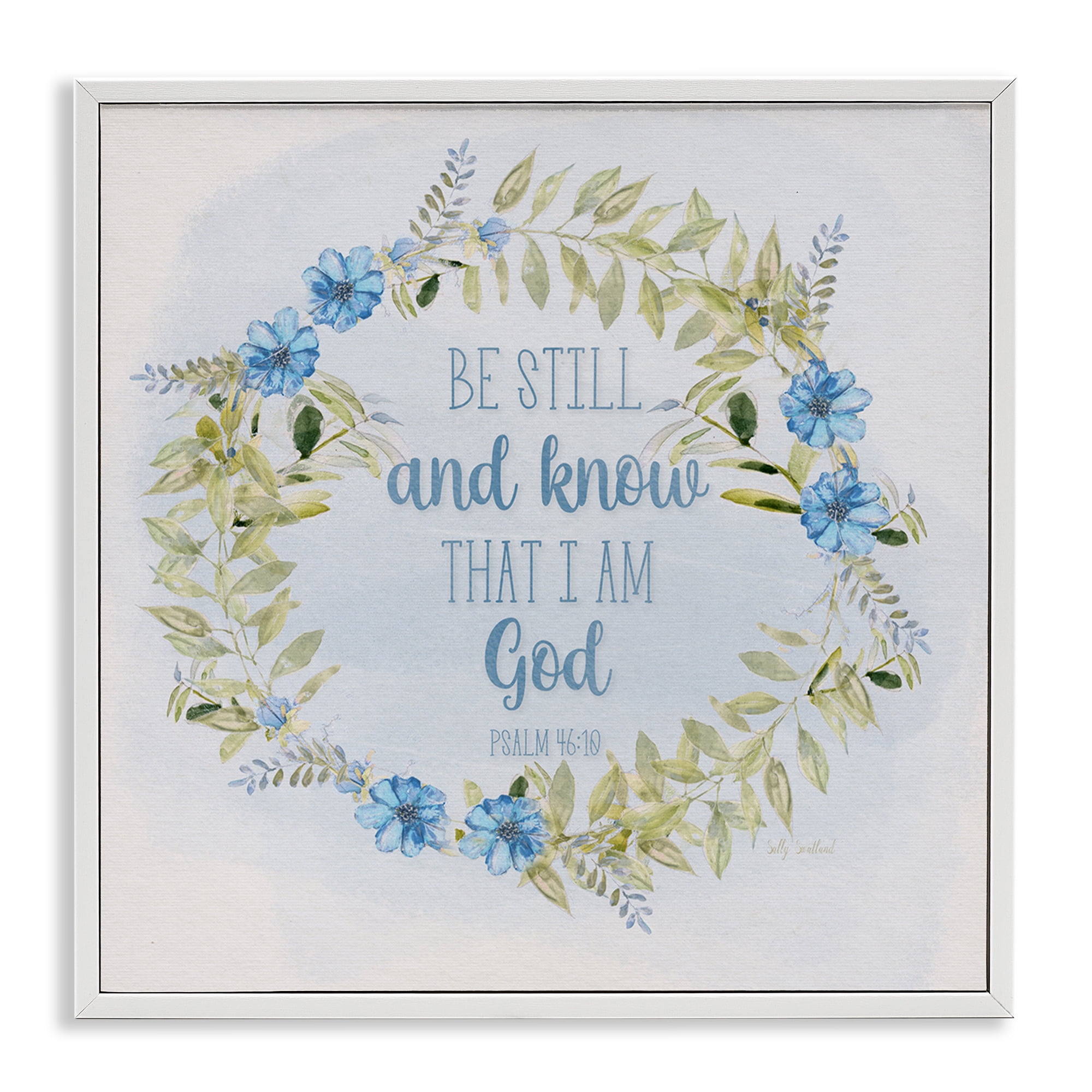 Stupell Industries Know I Am God Phrase Religious & Spiritual Painting White Framed Art Print Wall Art, 12 x 12