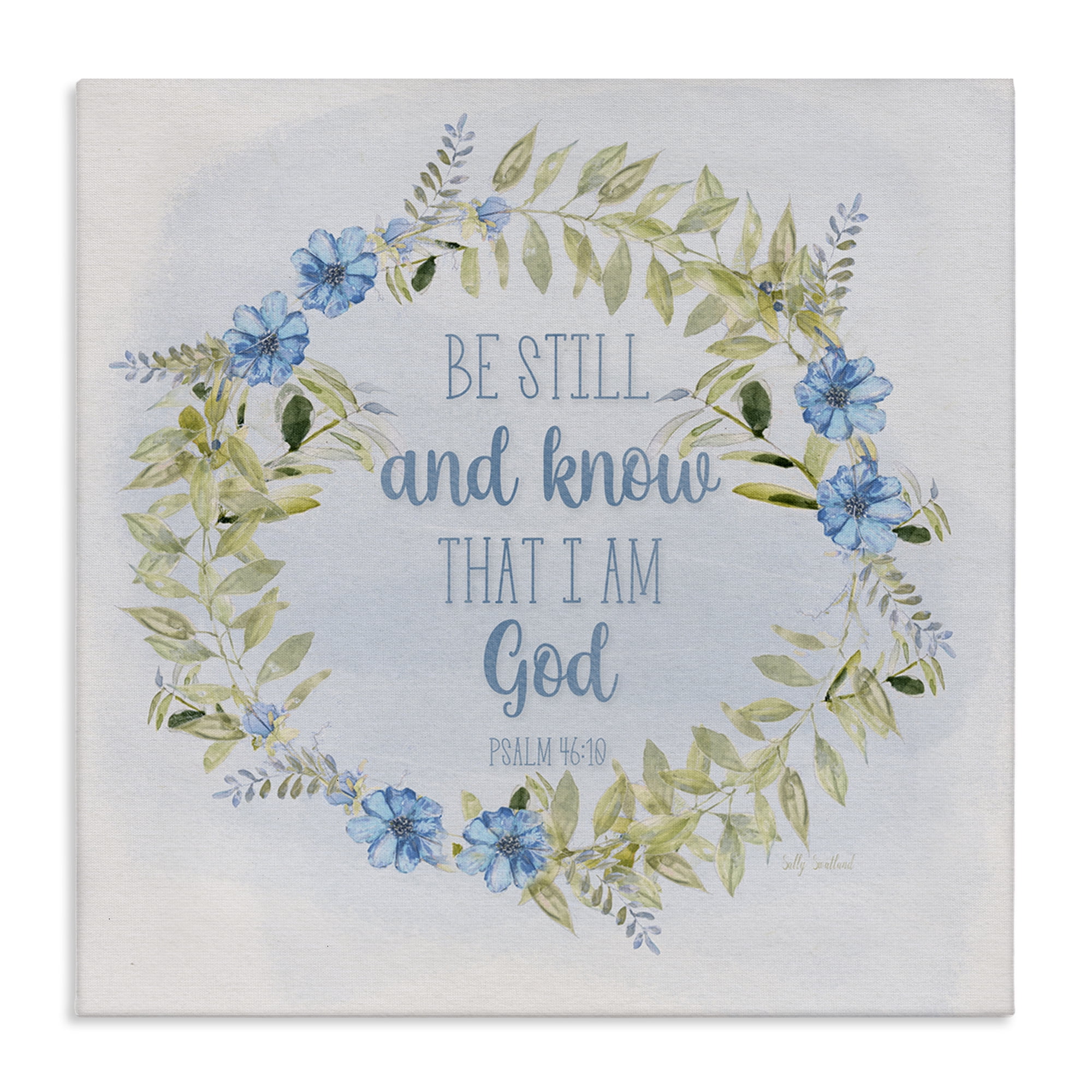 Stupell Industries Know I Am God Phrase Religious & Spiritual Painting Wrapped Canvas Art Print Wall Art, 17 x 17