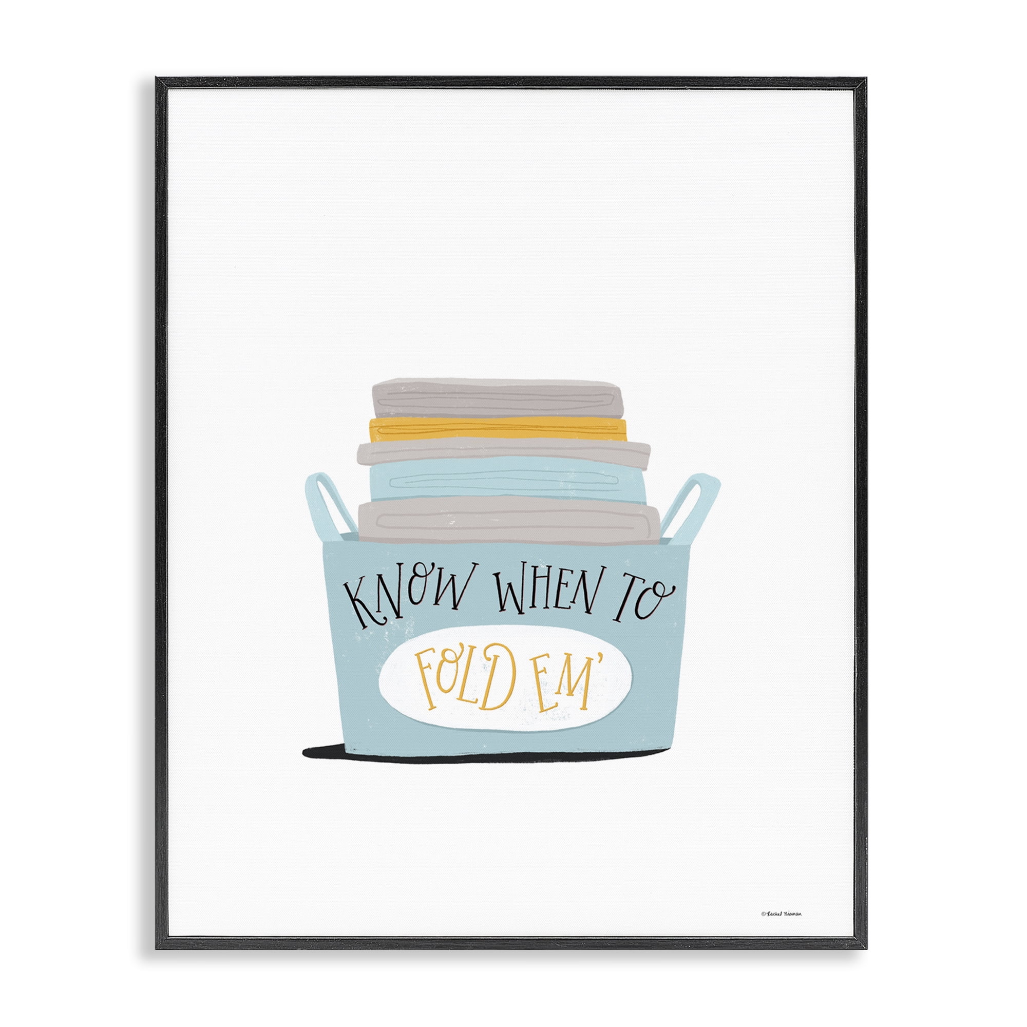 Stupell Industries Know When to Fold Typography Painting Black Framed Art Print Wall Art, 11 x 14
