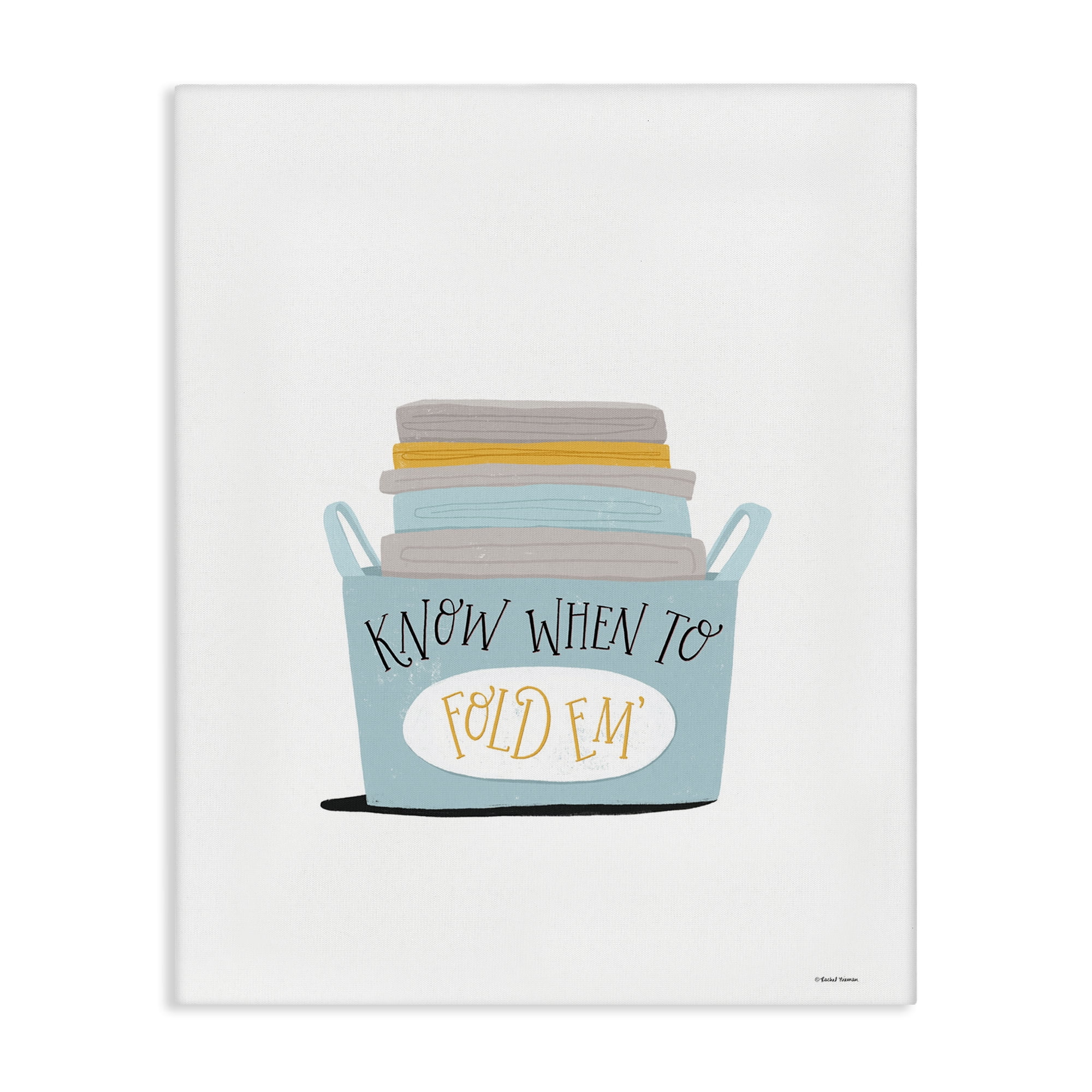 Stupell Industries Know When to Fold Typography Painting Gallery Wrapped Canvas Art Print Wall Art, 16 x 20