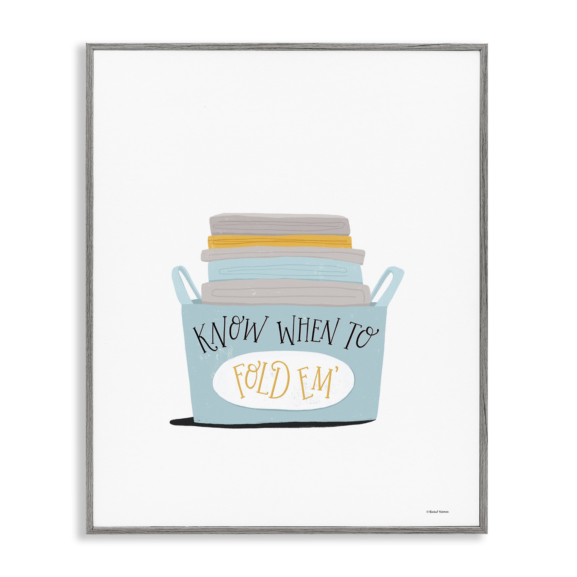 Stupell Industries Know When to Fold Typography Painting Gray Framed Art Print Wall Art, 24 x 30