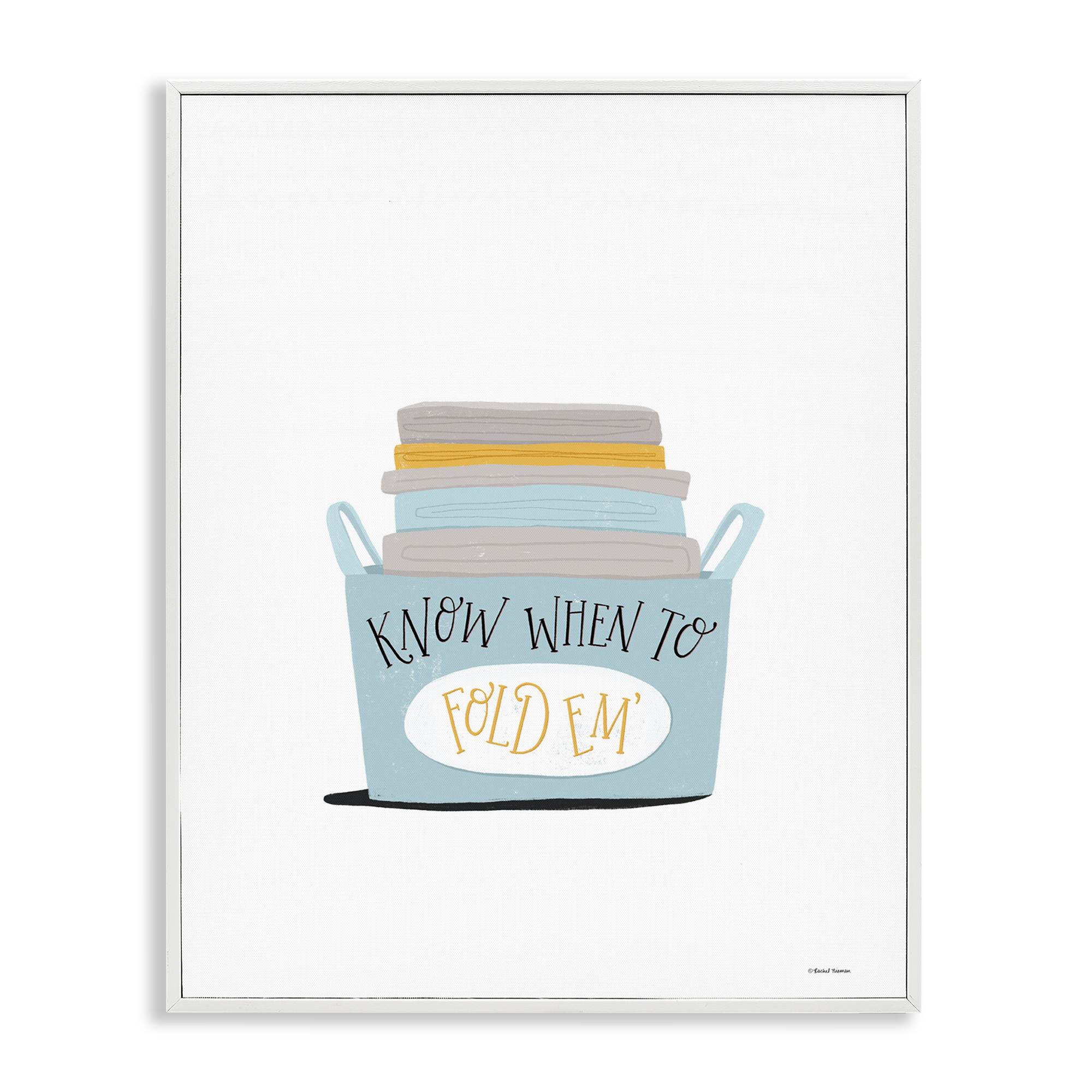 Stupell Industries Know When to Fold Typography Painting White Framed Art Print Wall Art, 11 x 14