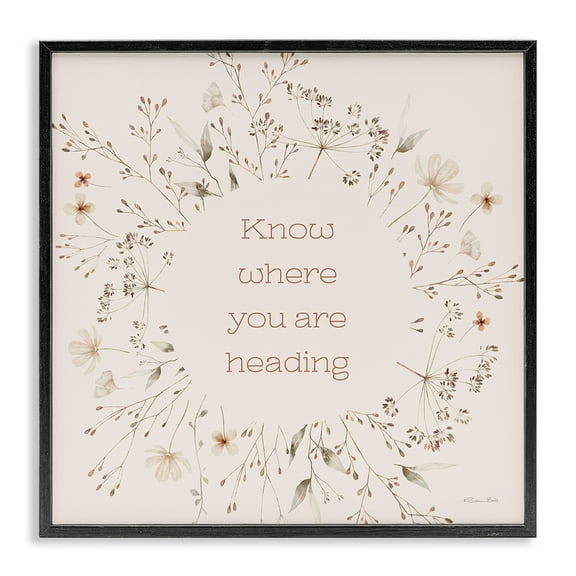 Stupell Industries Know Where You Are Heading Inspirational Painting Black Framed Art Print Wall Art, 12 x 12