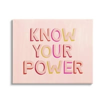 Stupell Industries Know Your Power Pink Inspirational Inspirational Painting Gallery Wrapped Canvas Print Wall Art