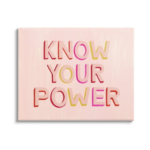 Stupell Industries Know Your Power Pink Inspirational Inspirational Painting Gallery Wrapped Canvas Print Wall Art