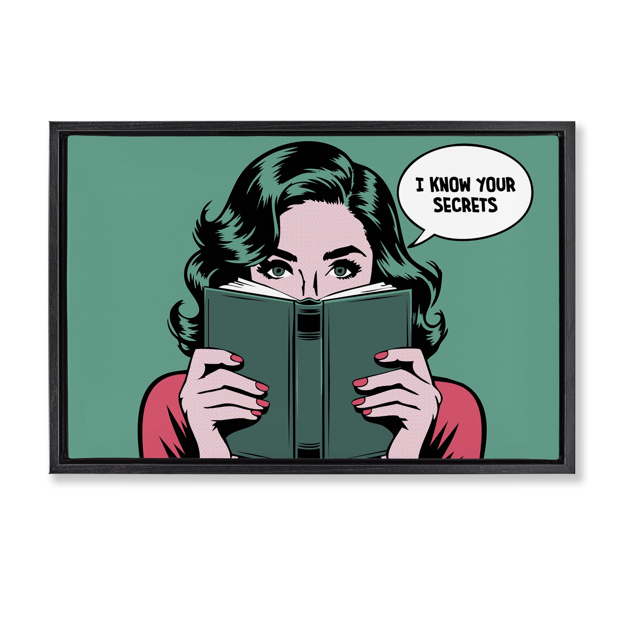 Stupell Industries Know Your Secrets Black Framed Floater Canvas Wall Art, design by Andreas Magnusson