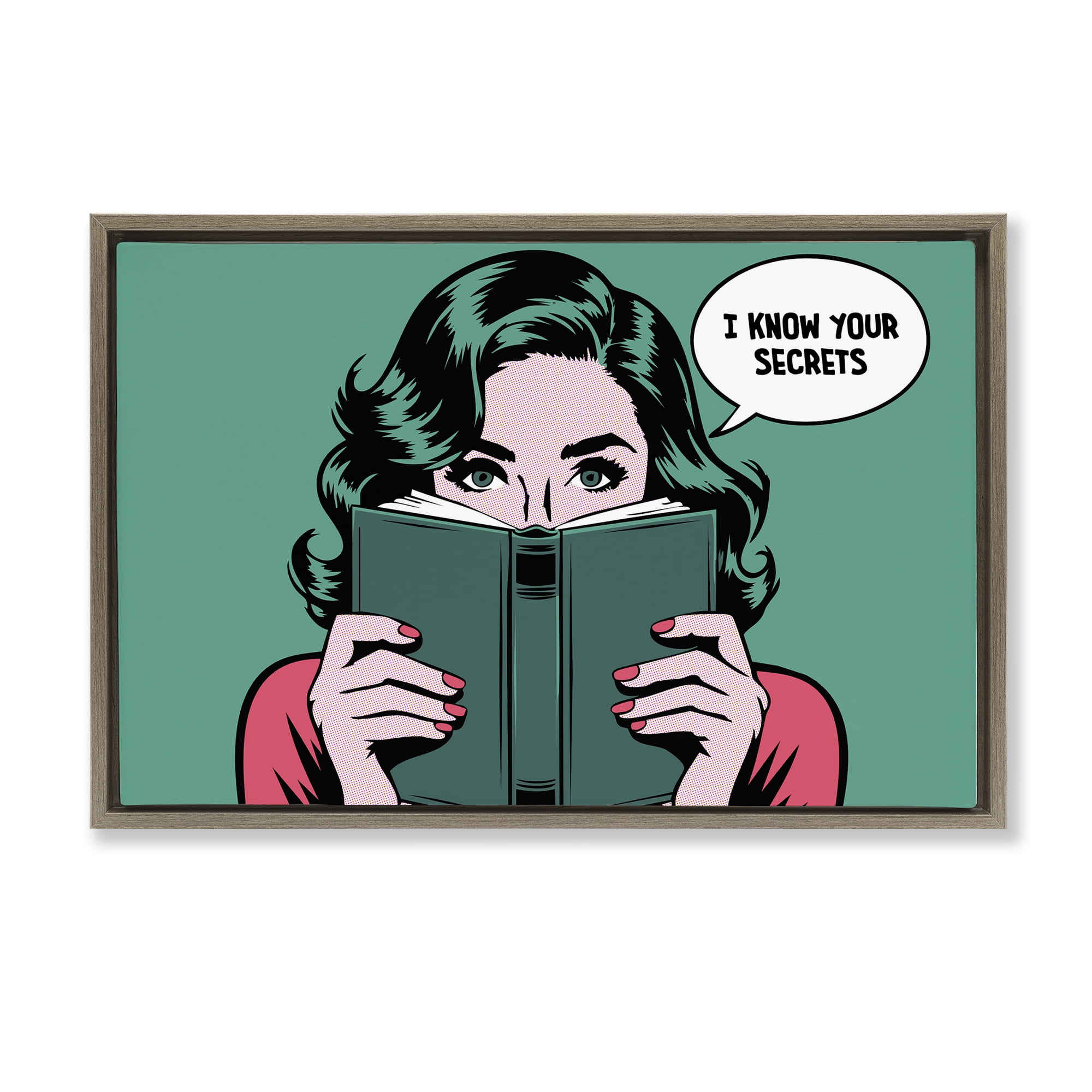 Stupell Industries Know Your Secrets Brown Framed Floater Canvas Wall Art, design by Andreas Magnusson